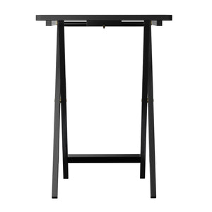Winsome Wood Alex 5-piece Snack Table Set In Black - Versatile, Foldable Tables With Storage Rack For Easy Entertaining Black Solid Wood 22520-winsome-wood