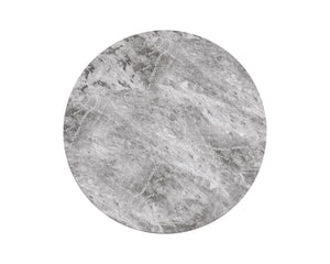 Sunpan Elmira Elegant Round Side Table with Grey Faux Marble Finish for Chic Indoor & Outdoor Spaces