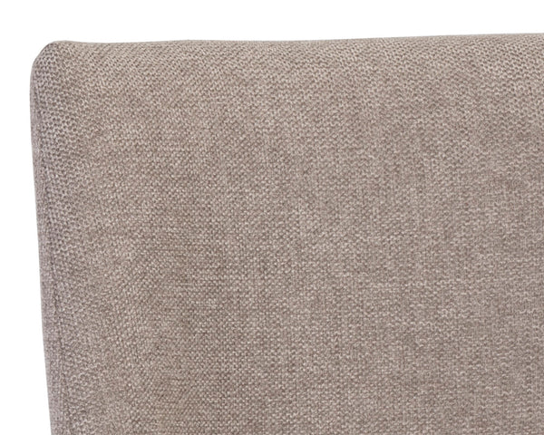 Sunpan Rayla Counter Stool - Elegant Cantilever Design with Textured Fabric and Antique Brass Frame Belfast Oyster Shell