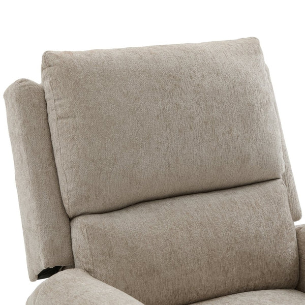 English Elm Manual Recliner Swivel Rocker Massage Chair Chenille Nursery and Living Room Seat Oatmeal N763P347287O