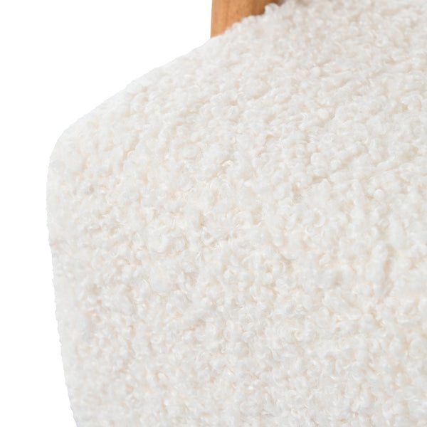 English Elm Christopher Knight Home® - Mid-Century Teddy Boucle Barrel Accent Chair with Solid Wood Frame, Plush Upholstery for Dining Room Comfort and Style N765P183819W