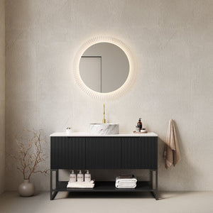 English Elm Tulio 48" Freestanding Bathroom Vanity With Stylish Round Basin, Sintered Stone Top & Ample Storage W2615S00476-GIGA