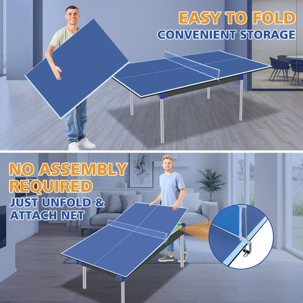 English Elm 6*3ft Foldable Mdf Ping Pong Conversion Top for Indoor Game Room Practice Blue W1408P318967