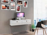 Liberty 42.28 Floating Office Desk in White 225BMC6 Manhattan Comfort