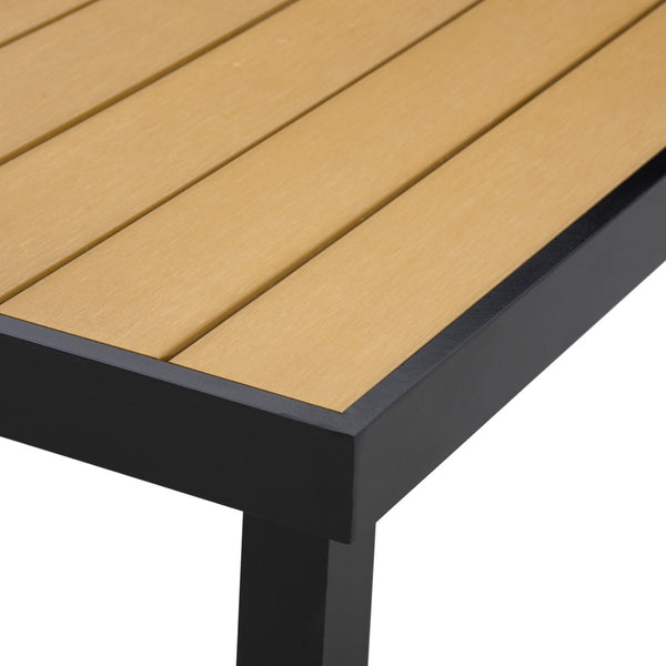 English Elm Outsunny 75" Rectangular Outdoor Dining Table For 8 - Stylish Faux Wood Top & Durable Aluminum Frame W2225P174356-GIGA