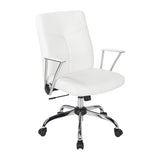 Faux Leather Chair - Ergonomic Comfort with Adjustable Height, Lumbar Support, and Padded Arms