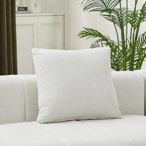 English Elm Chenille Modular Curved Sectional Sofa with Sculptural Piano Key Design and Four Throw Pillows W834S00576