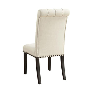 English Elm Set Of 2 Elegant Upholstered Dining Chairs In Beige & Smokey Black – Comfort Meets Style! B016P369245-GIGA