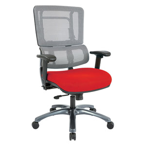 OSP Home Furnishings Vertical Mesh Back Ergonomic Office Chair with Lumbar Support and Titanium Caster Base 99667T-9