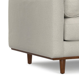 English Elm Morrison Sculptural Mid-century Armchair with Rubberwood Legs and Performance Fabric Cream White B136P420740
