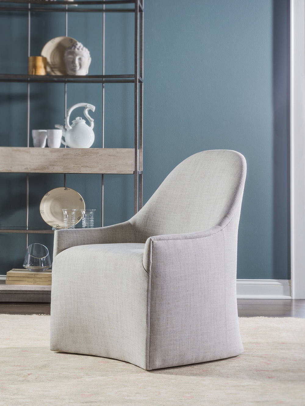 Lexington Artistica Home Lily Upholstered Side Chair – Sculptural Design With Omni-directional Casters For Elegant Spaces No Finish Wood 2260-880-01