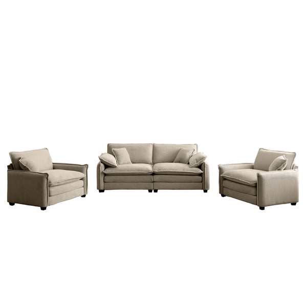 English Elm Luxurious Corduroy Sofa Set With Soft Cushions, Ideal For Living Rooms, Clubs, And Home Theaters W714S00705