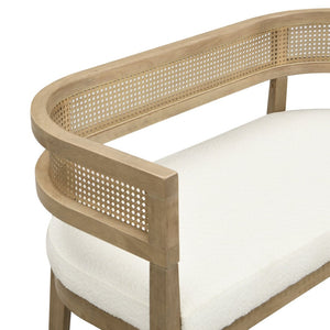 English Elm 47.5" Hand-woven Rattan Loveseat with Open Weave Back and Cushioned Two-seat Comfort Beige,Natural Ash N771P381036A