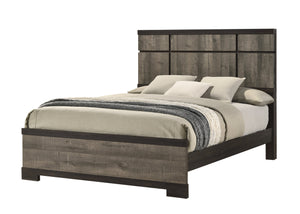 English Elm 1Pc Contemporary Queen Panel Bed With Gray-Ebony Finish - Minimalist Design For Modern Bedrooms B2741S00402