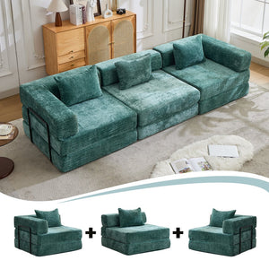 English Elm Compression Sofa - Versatile Chenille Convertible Floor Bed, No Assembly, Perfect For Small Spaces! W3723S00017