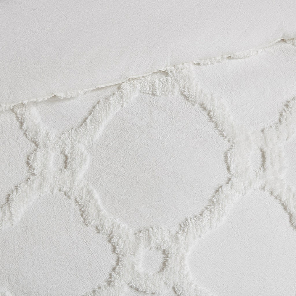 English Elm Full/Queen Pacey 3-Piece Tufted Cotton Chenille Geometric Duvet Cover Set, OEKO-TEX, Shabby Chic Comfort B03597334