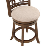 English Elm Jaysen Brown and Beige Counter Stool With Flared Legs