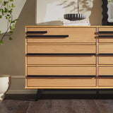 6-Drawer Solid Wood Modern Dresser Natural Pine BR6DREBDRBLNP-T Walker Edison