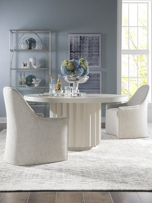 Lexington Artistica Home Sarto Dining Table - Stunning Cerused White Grey Finish With Unique Sunburst Top And Scalloped Base Light Gray Wood 2266-870c
