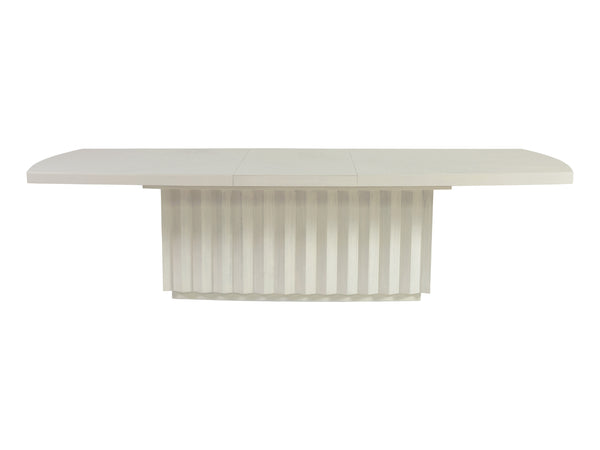 Lexington Artistica Home Sarto Dining Table - Stunning Cerused White Grey Finish With Unique Sunburst Top And Scalloped Base Light Gray Wood 2266-877c