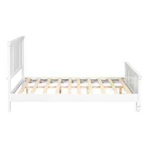 English Elm Christopher Knight Home® - Queen Solid Wood Bed Platform White Farmhouse Design, Sturdy Slats Support 800 lbs, No Box Spring Needed, Fits 8-12" Mattresses, Minimalist American Style N758Q906667K
