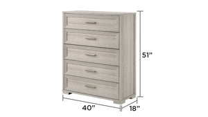 English Elm Colorado Queen Bedroom Set with Led Upholstered Headboard and Rustic Wood Storage B009S02160