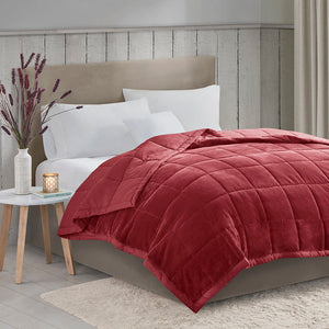 JLA Home Madison Park - Reversible HeiQ Smart Temperature Blanket - All-Season Plush & Microfiber, Breathable, OEKO-TEX Certified Burgundy MP51-8138
