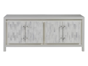 Lexington Artistica Home Elation White Media Console - Hand-painted Faux Horn Design With Adjustable Shelves And Unique Style White Wood 2267-907