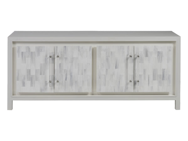 Lexington Artistica Home Elation White Media Console - Hand-painted Faux Horn Design With Adjustable Shelves And Unique Style White Wood 2267-907