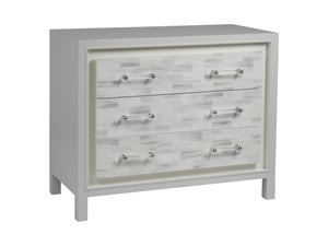 Lexington Artistica Home Elation White Hall Chest - Hand-painted Faux Horn Design With Unique Finishes And Three Drawers White Wood 2267-973