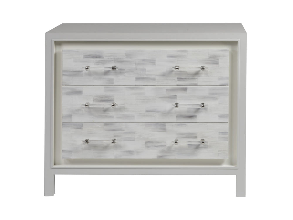 Lexington Artistica Home Elation White Hall Chest - Hand-painted Faux Horn Design With Unique Finishes And Three Drawers White Wood 2267-973