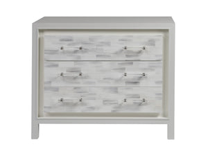 Lexington Artistica Home Elation White Hall Chest - Hand-painted Faux Horn Design With Unique Finishes And Three Drawers White Wood 2267-973
