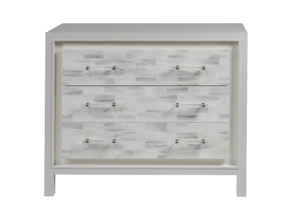 Lexington Artistica Home Elation White Hall Chest - Hand-painted Faux Horn Design With Unique Finishes And Three Drawers White Wood 2267-973