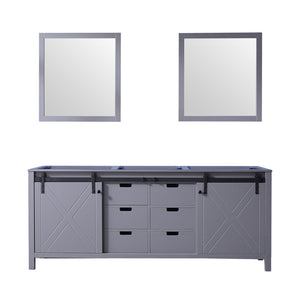 English Elm Dark Grey Double Bath Vanity 80" W X 22" D With Mirrors - Stylish Storage For Modern Bathrooms! B2731S00572