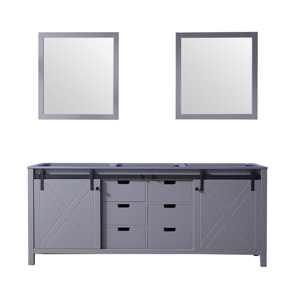 English Elm Dark Grey Double Bath Vanity 80" W X 22" D With Mirrors - Stylish Storage For Modern Bathrooms! B2731S00572