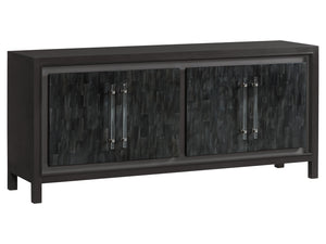 Lexington Artistica Home Elation Gray Media Console - Hand-painted Faux Horn Design With Adjustable Shelves & Unique Finishes Gray Wood 2268-907
