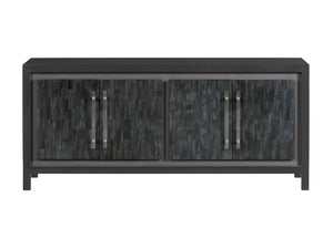 Lexington Artistica Home Elation Gray Media Console - Hand-painted Faux Horn Design With Adjustable Shelves & Unique Finishes Gray Wood 2268-907