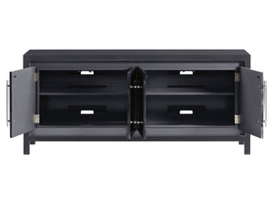 Lexington Artistica Home Elation Gray Media Console - Hand-painted Faux Horn Design With Adjustable Shelves & Unique Finishes Gray Wood 2268-907