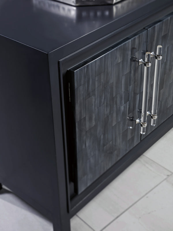 Lexington Artistica Home Elation Gray Media Console - Hand-painted Faux Horn Design With Adjustable Shelves & Unique Finishes Gray Wood 2268-908