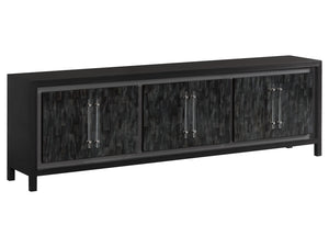 Lexington Artistica Home Elation Gray Media Console - Hand-painted Faux Horn Design With Adjustable Shelves & Unique Finishes Gray Wood 2268-908