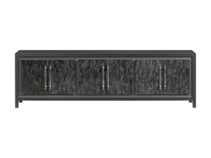 Lexington Artistica Home Elation Gray Media Console - Hand-painted Faux Horn Design With Adjustable Shelves & Unique Finishes Gray Wood 2268-908