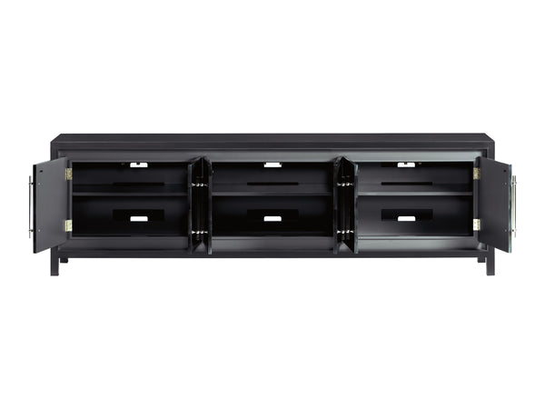 Lexington Artistica Home Elation Gray Media Console - Hand-painted Faux Horn Design With Adjustable Shelves & Unique Finishes Gray Wood 2268-908