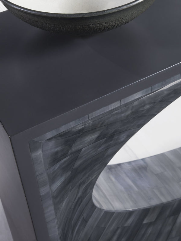 Lexington Artistica Home Elation Gray Console - Hand-painted Faux Horn Design For Unique Home Decor And Signature Style Gray Wood 2268-966