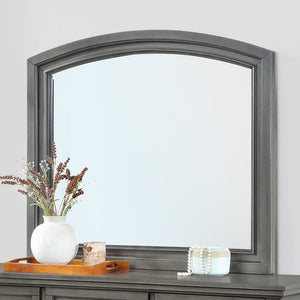 English Elm Meade Carved Wood Veneer Mirror with Low-Distortion Glass, 42"H x 36"W Decorative Statement Piece Gray 40.3 L x 46.6 W x 4.3 H B078P301546