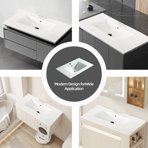 English Elm 090 bathin White Ceramic Basin CUPC Certified Durable Deep Bowl Glossy Finish Eco-Friendly Design W3520P345851
