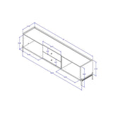 Jasper 86.69 TV Stand in Oak Pro Touch 226952 Manhattan Comfort