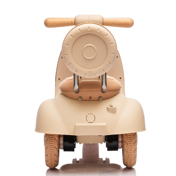 English Elm 12v Kids Electric Tricycle Toddler Ride on Scooter Wooden Handle Parental Remote Control Beige W1578P381432