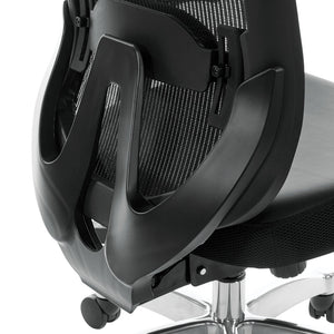OSP Home Furnishings Vertical Mesh Back Ergonomic Manager Chair with Lumbar Support and Bonded Leather Seat 889-E3T17C63C