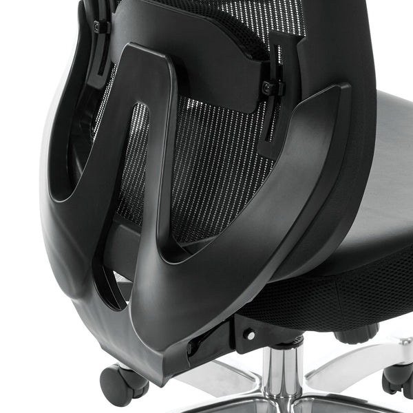 OSP Home Furnishings Vertical Mesh Back Ergonomic Manager Chair with Lumbar Support and Bonded Leather Seat 889-E3T17C63C