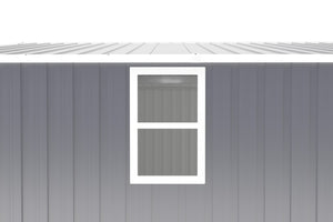 English Elm Campcraft 10x12 Ft Steel Outdoor Storage Shed with Daylight Windows and Weather Resistant Panels Dark Gray W1598S00048